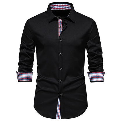 Men's Shirt Long-Sleeved Shirt Business Office Clothing Department Buckle Shirt Loose Style Super Large Size XS-6XL Soft Fabric