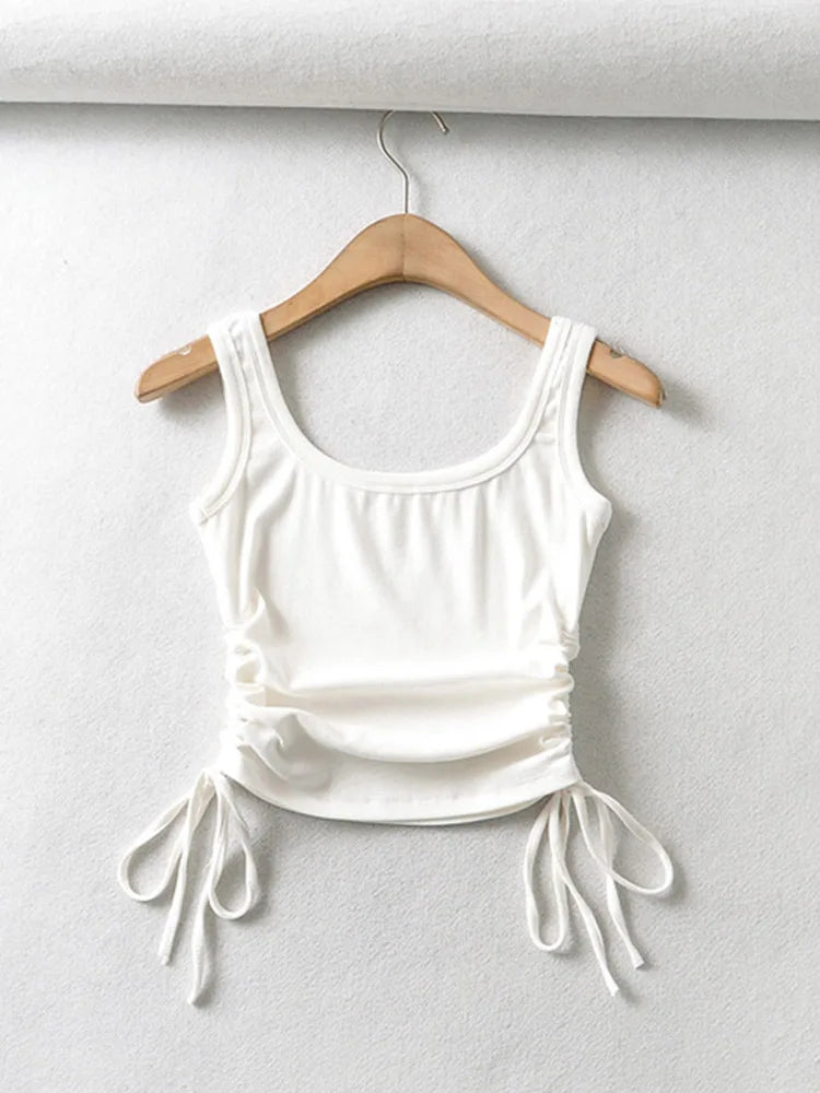 Girls' Casual Two-Side Drawstring Top