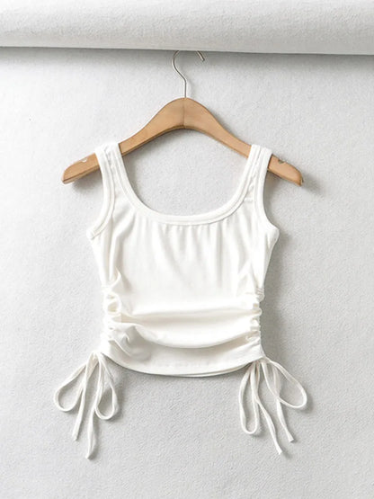 Girls' Casual Two-Side Drawstring Top