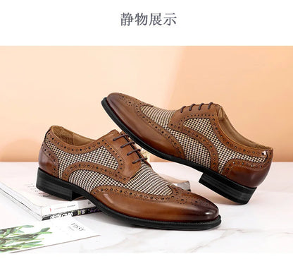Leather Brogues Men Big Size Fashion Wedding Party Men Dress Shoes Italian Designer Male Drivng Formal Shoes Lace Up Men Oxfords