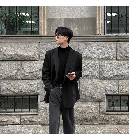 2024 Spring Summer Men Formal Blazers Men Korean Fashion Loose Casual Dress Jacket Men Harajuku Social Suit Jacket Clothing