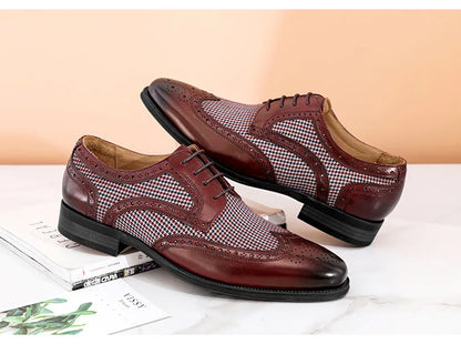 Leather Brogues Men Big Size Fashion Wedding Party Men Dress Shoes Italian Designer Male Drivng Formal Shoes Lace Up Men Oxfords