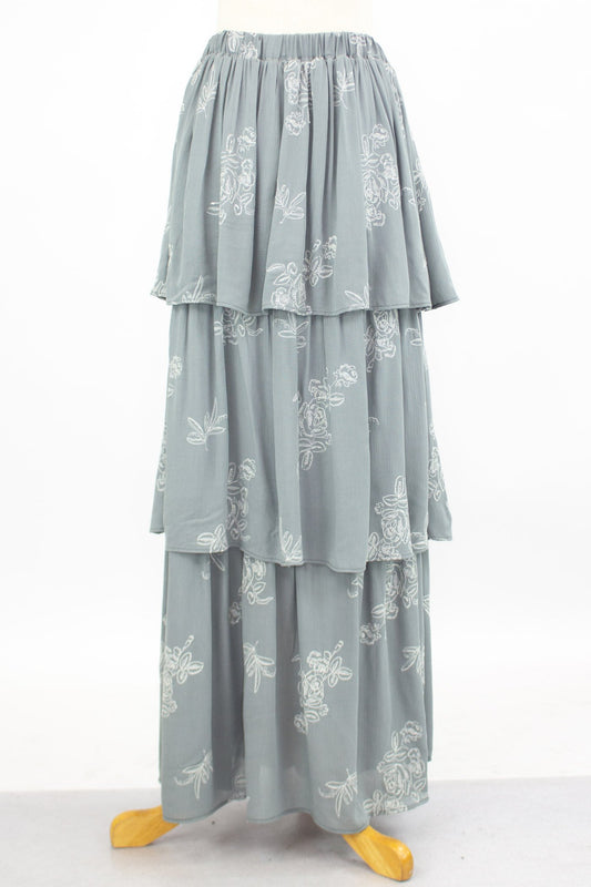 Layered Ruffle Maxi Skirt