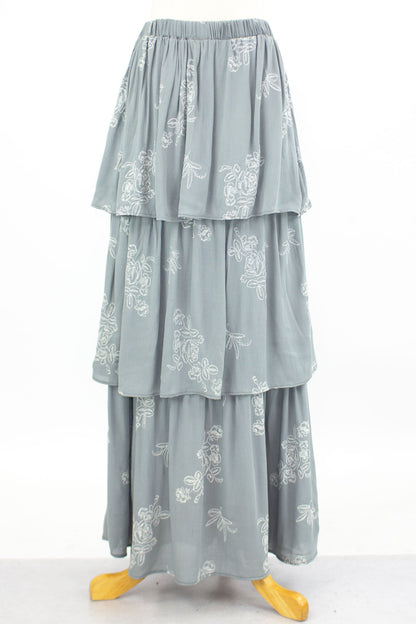 Layered Ruffle Maxi Skirt