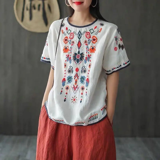 Women's T-shirt Summer 2024 Outfit Short Sleeve Top Female Graphic Cheap Clothes Aesthetic Baggy Korean Cotton Linen Clothing Xl