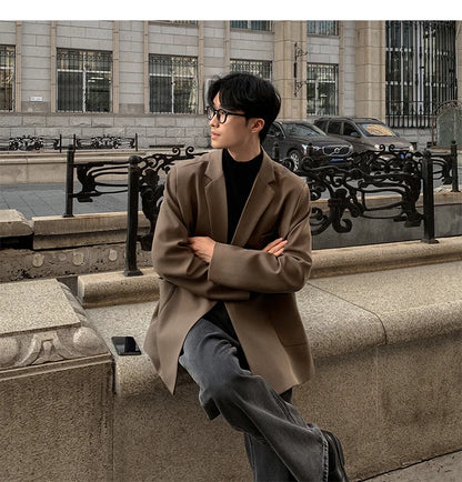 2024 Spring Summer Men Formal Blazers Men Korean Fashion Loose Casual Dress Jacket Men Harajuku Social Suit Jacket Clothing