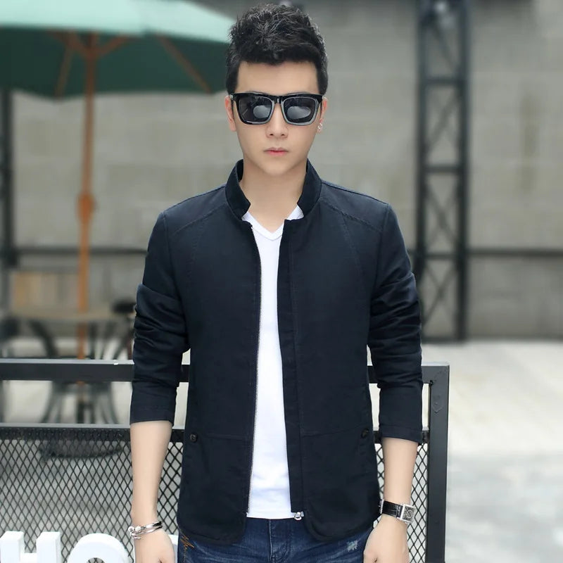 Men's fashion Jacket coats male Jacket Full Zip Windproof Work Coat blazer Outwear coats Men's Bomber Zipper Jacket Male