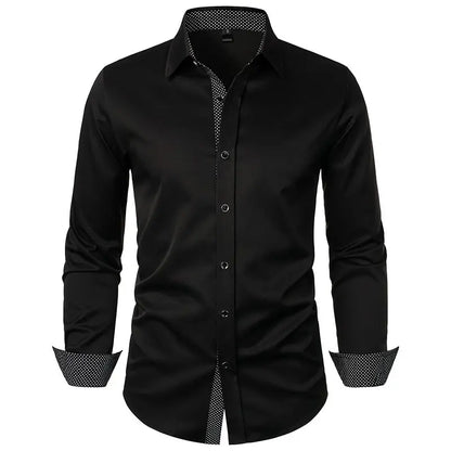 New Men's Casual Long Sleeve Shirt Black/Red/White Available European Size S-XXL