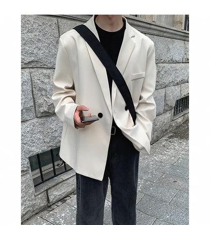 2024 Spring Summer Men Formal Blazers Men Korean Fashion Loose Casual Dress Jacket Men Harajuku Social Suit Jacket Clothing