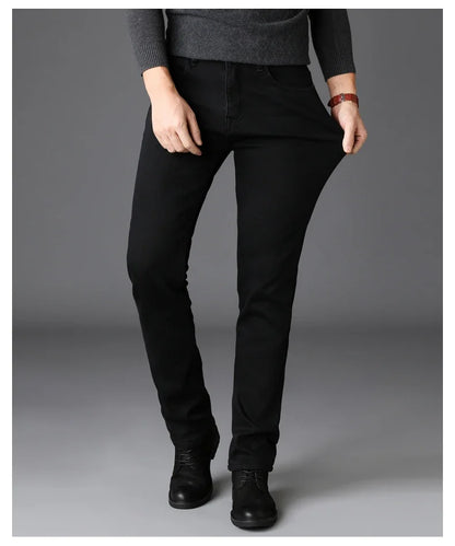 Men Classic Advanced Fashion Brand Jeans Jean Homme Man Soft Stretch Black Biker Masculino Denim Trousers Mens Pants Overalls