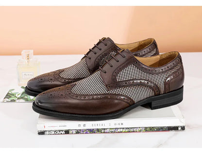Leather Brogues Men Big Size Fashion Wedding Party Men Dress Shoes Italian Designer Male Drivng Formal Shoes Lace Up Men Oxfords