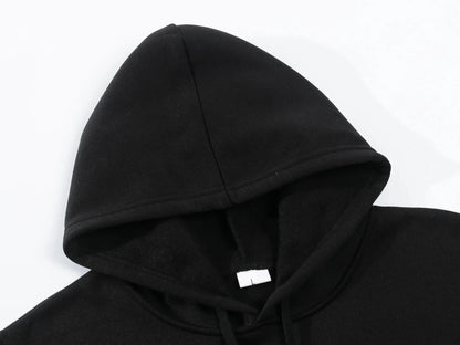 Women's Autumn and Winter Casual Fashion Loose London England Print Hooded Drawstring Long Sleeved Warm Pullover