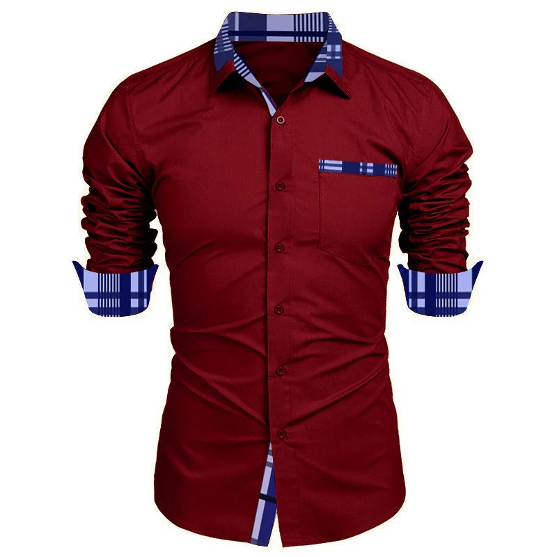 Men's Shirt Long-Sleeved Shirt Business Office Clothing Department Buckle Shirt Loose Style Super Large Size XS-6XL Soft Fabric