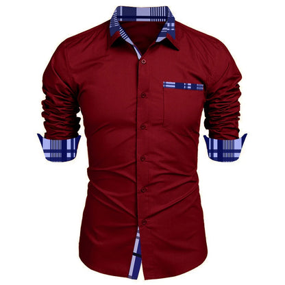 Men's Shirt Long-Sleeved Shirt Business Office Clothing Department Buckle Shirt Loose Style Super Large Size XS-6XL Soft Fabric