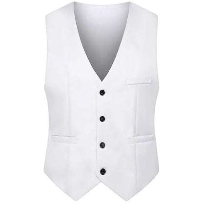 Men's Slim Fit Lace-Up Back Vest - Formal & Casual Cotton Waistcoat | V-Neck Work Vest Top, Breathable, Tailored Fit, Office & O