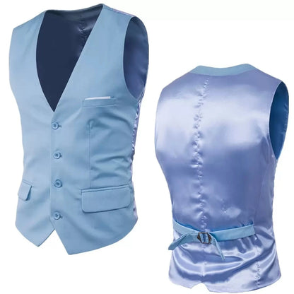 High Quality Men Suit Vest Waistcoat Business Casual Slim Groom Groomsman Wedding Men's Dress Blazer Vests 9 Colors Formal Party