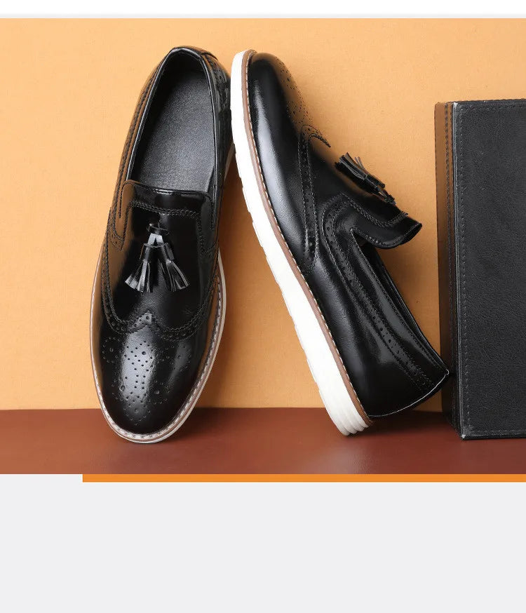 Luxury Leather Shoes New fashion Cowhide Pointed Toe British Business Formal Men's Leather Shoes Wedding Shoes Office Shoes