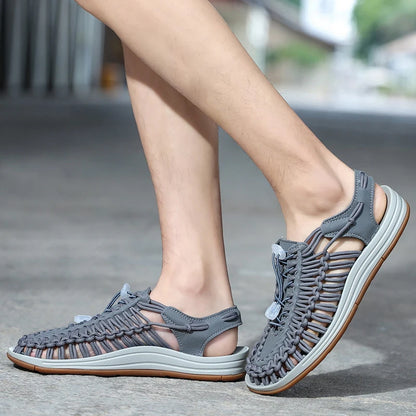 Men Sandals Summer Weave Shoes Boys Sandal Mens Sandles Outdoor Breathable Comfort Slip On Plus Big Size 45 46 Sandalias Hombre