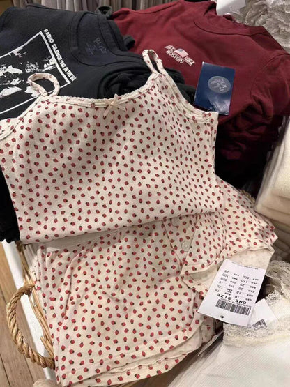 Strawberry Print Tank & Shorts Set
