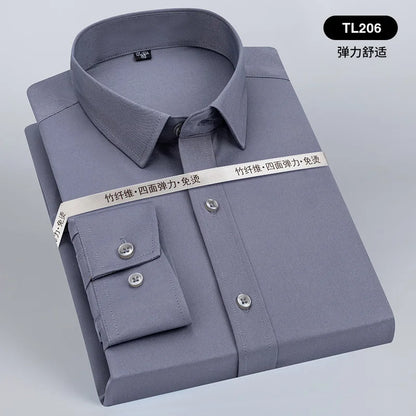 New men's long-sleeved shirt formal spring and summer thin business leisure high-quality non-ironing breathable work clothes