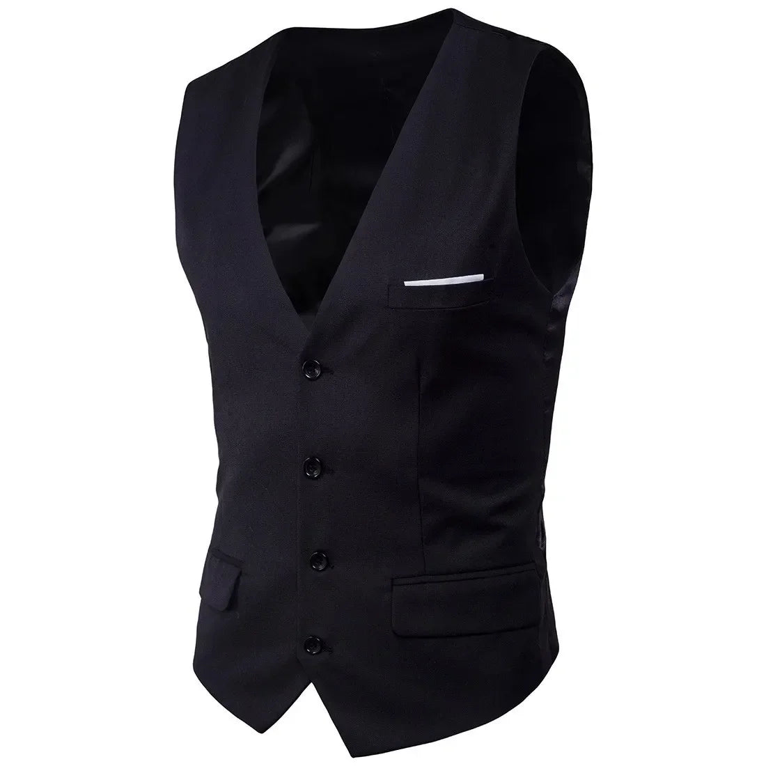 Vests Men Suits Coats Sleeveless Vest Coat Solid V Neck Single Breasted Blazer Slim Fit Casual Regular Splice Autumn 2024