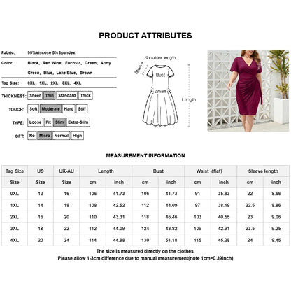 Women Short Sleeved Summer Holiday Dress Casual Solid Color Plus Size Chic Elegant Dresses Large Size Female Midi Dress