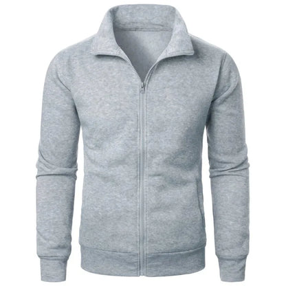 Autumn Men's Long Sleeve Zipper Jacket Coats Solid Color Warm Sweatshirts Casual Baseball Jacket Outdoor Streetwear