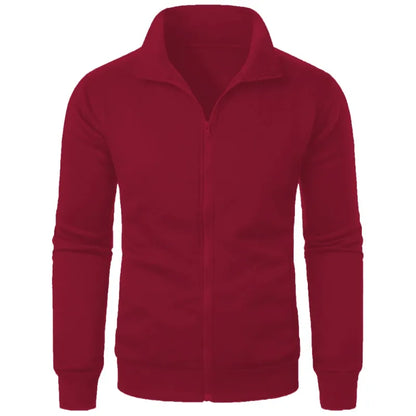 Autumn Men's Long Sleeve Zipper Jacket Coats Solid Color Warm Sweatshirts Casual Baseball Jacket Outdoor Streetwear