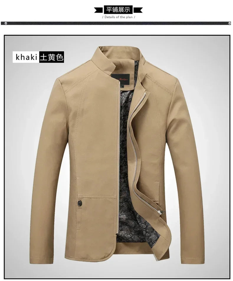 Men's fashion Jacket coats male Jacket Full Zip Windproof Work Coat blazer Outwear coats Men's Bomber Zipper Jacket Male