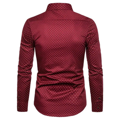 Spring Men Long-sleeved Cotton Shirts, Single-breasted Lapel Shirt, Blue Green Burgundy Khaki Gray White Optional, Asian Size