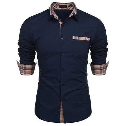 Men's Shirt Long-Sleeved Shirt Business Office Clothing Department Buckle Shirt Loose Style Super Large Size XS-6XL Soft Fabric
