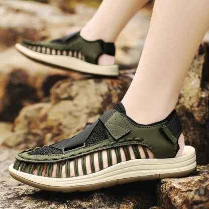 Summer Men Sandals Women Slippers Weaving Design Beach Sandals Breathable Casual Flat Sandals Outdoor Couples Sandals Size 46