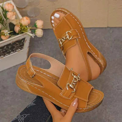 Women's Sandals Casual Heels Sandals for Summer Shoes Woman Wedges Heeled Sandals   Women