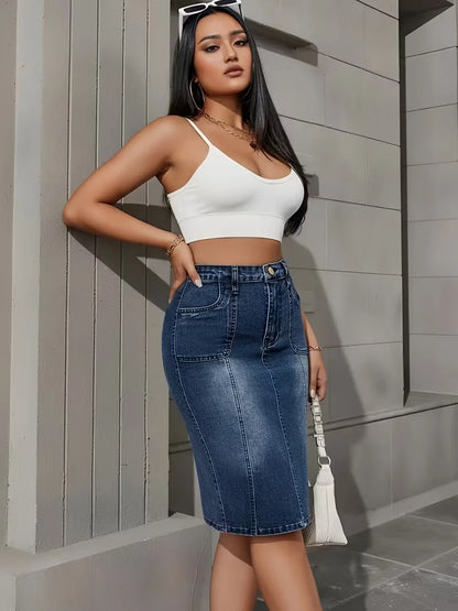 Women's Skirt Bodycon Pencil Slim Fit High Waist Versatile Spring Summer Casual Essential Outfit Daily Wear Style