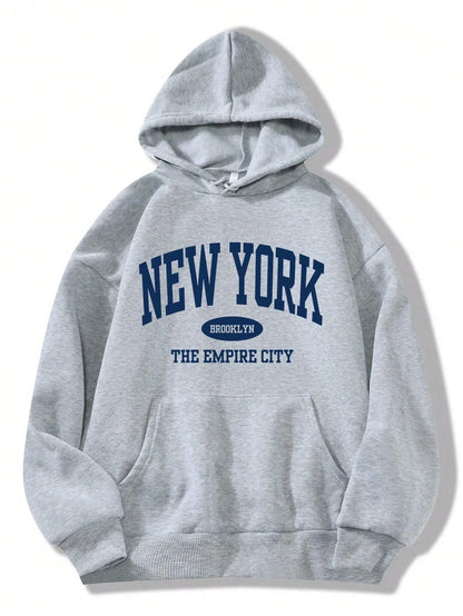 New York City Brooklyn Creative Letter Printed Female Hoodies Multicolor Loose Hoody Y2K Street Sportswear Fleece Hoodie Unisex