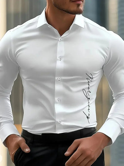 New Fashion Striped Men's Long Sleeve Shirt Spring Button Style Shirt Long Sleeve Collar Casual Comfort