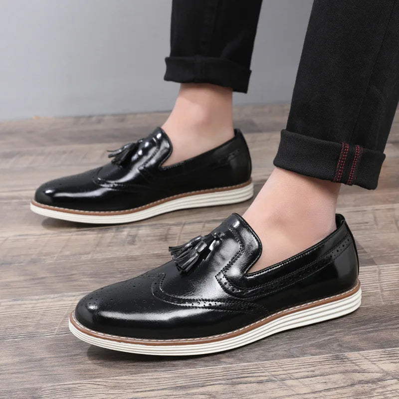 Luxury Leather Shoes New fashion Cowhide Pointed Toe British Business Formal Men's Leather Shoes Wedding Shoes Office Shoes