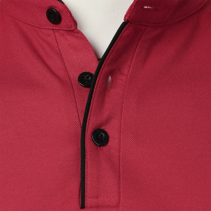Men's short-sleeved stand-up collar top casual fashion daily solid color short-sleeved stand-up collar T-shirt casual top