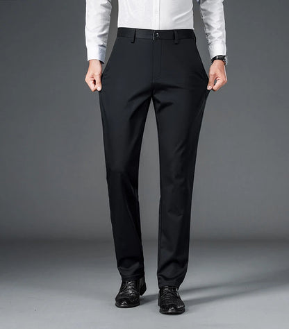 Male Pants Stretch Solid Black Smart Casual Men's Trousers Office Quick Dry Suit Pants New Spring Autumn Korean Straight Pants