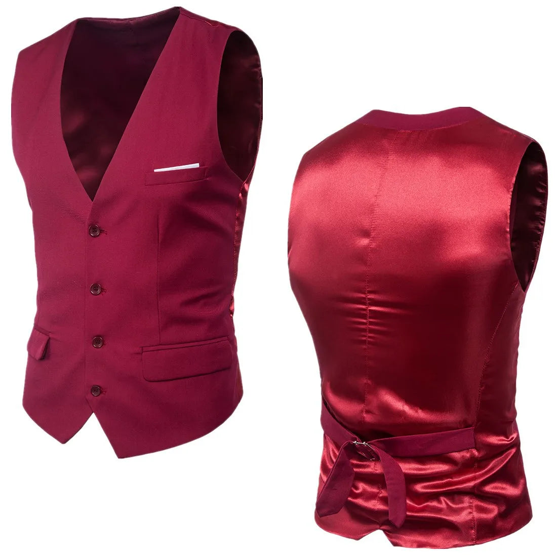Vests Men Suits Coats Sleeveless Vest Coat Solid V Neck Single Breasted Blazer Slim Fit Casual Regular Splice Autumn 2024