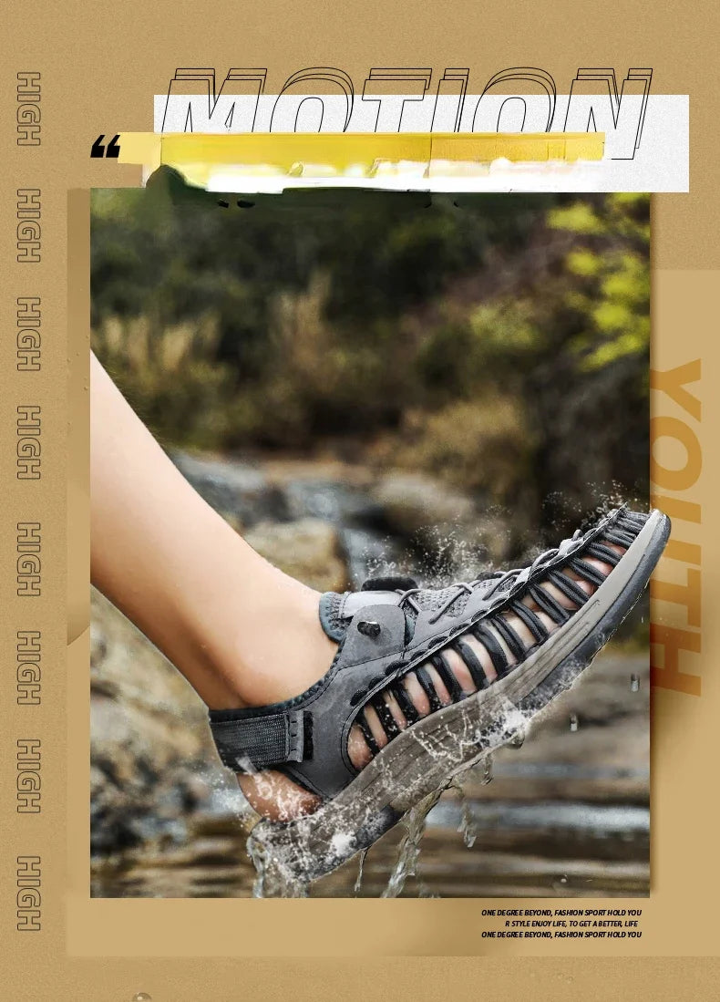 Summer New Sandals Men's Brand Designer Fashion Casual Outdoor Waders Large Size Hand-woven High Quality Beach Sandals For Men