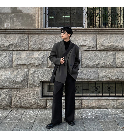2024 Spring Summer Men Formal Blazers Men Korean Fashion Loose Casual Dress Jacket Men Harajuku Social Suit Jacket Clothing