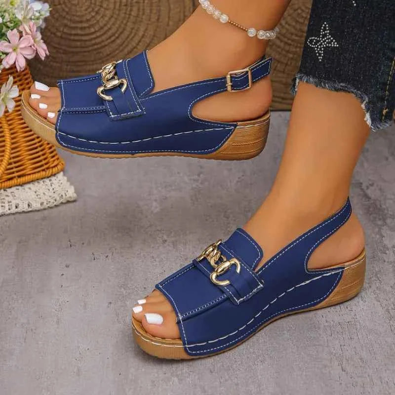 Women's Sandals Casual Heels Sandals for Summer Shoes Woman Wedges Heeled Sandals   Women