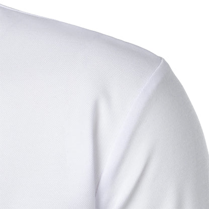 Men's short-sleeved stand-up collar top casual fashion daily solid color short-sleeved stand-up collar T-shirt casual top