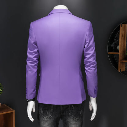 Fashion Men's Business Casual Blazer Black White Red Green Solid Color Slim Fit Jacket Wedding Groom Party Suit Coat M-6XL