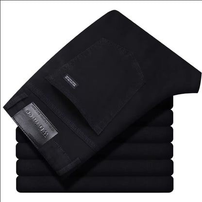 Wthinlee New Business Men's Jeans Casual Straight Stretch Fashion Classic Blue Black Work Denim Trousers Male Brand Clothing
