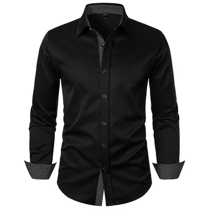 New Men's Casual Long Sleeve Shirt Black/Red/White Available European Size S-XXL