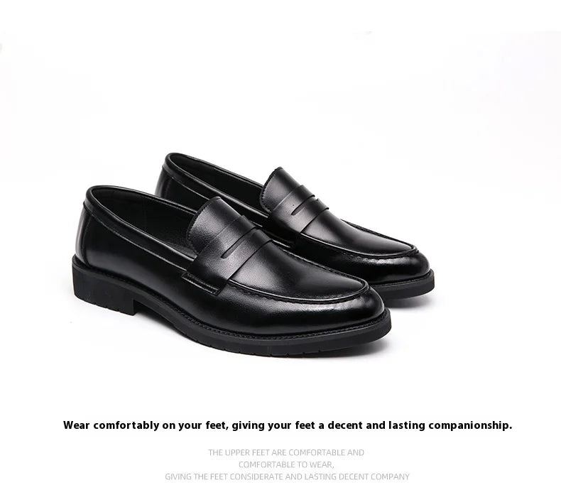 New soft leather breathable leather shoes men Europe station casual British style youth loafers with business bean shoes