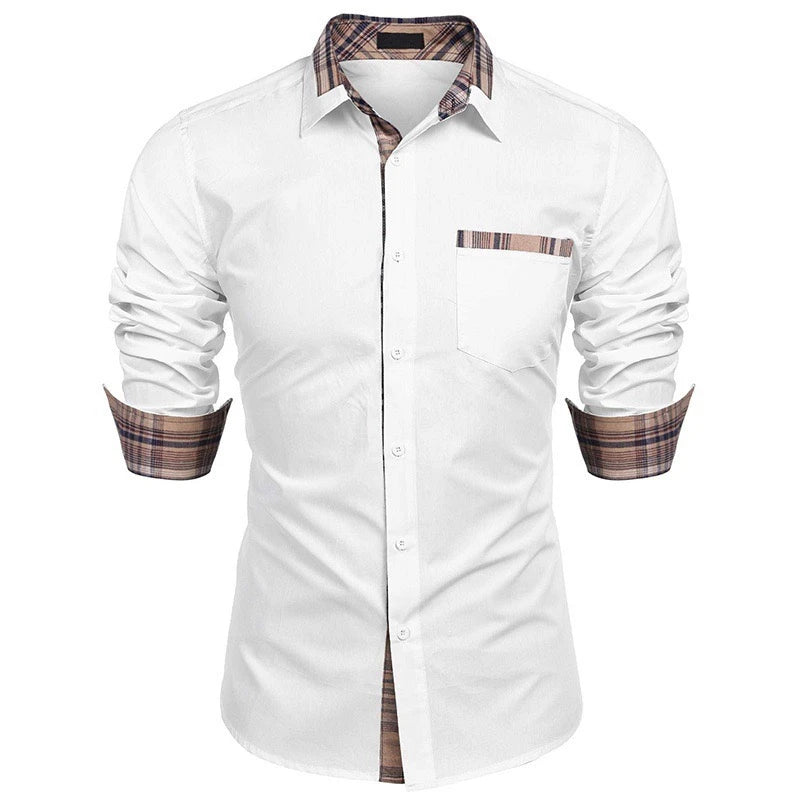 Men's Shirt Long-Sleeved Shirt Business Office Clothing Department Buckle Shirt Loose Style Super Large Size XS-6XL Soft Fabric