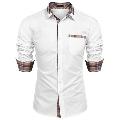 Men's Shirt Long-Sleeved Shirt Business Office Clothing Department Buckle Shirt Loose Style Super Large Size XS-6XL Soft Fabric